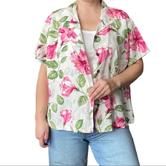 Two Palms button down tropical floral shirt, size 2XL - Picture 2 of 10